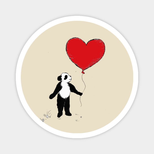 Panda Valentine Magnet by sophia.ursula